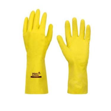 Imagem de Luva Latex Forrada Multiuso Slim Amarela Volk Tam M
