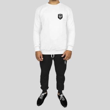 Imagem de Conjunto Calça e Blusa Moletom Careca Sem Capuz Algodão Segurança - MP