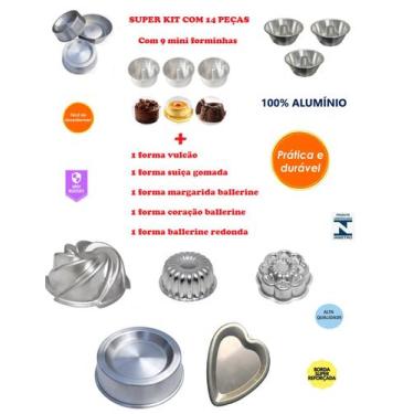 Imagem de Kit de 9 Mini formas De Bolos Baby e Formas Para Bolos Decorados Vulcã