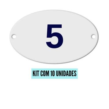 Imagem de Kit Com 10 Números Oval PVC  Numerador 1 ao 20 - Danti, Número 5 - 10 