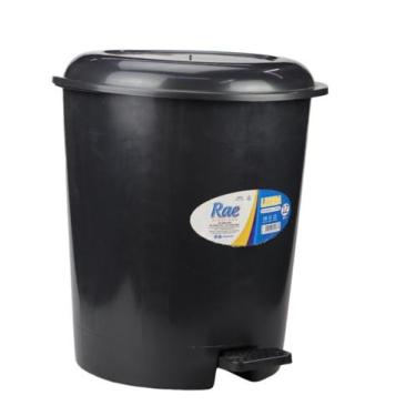 Imagem de Lixeira com Pedal em Plástico Preto 12L - Rae