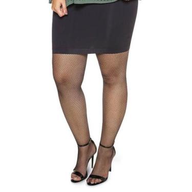 Imagem de Meia-Calça Arrastão Rachel Plus Loba Lupo 07610-001 Microfibra., Preto