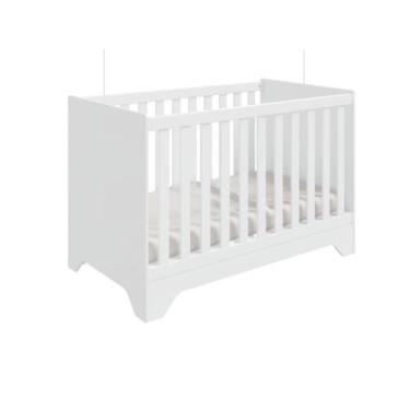 Imagem de Berço Peroba Popy Retrô Americano Branco Mini Cama Infantil, U, BRANCO