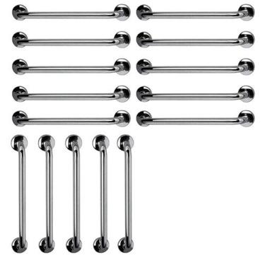 Imagem de Barra de Apoio 60cm Aço Inox Kit 15 Unidades Idoso Gestante Criança Ba