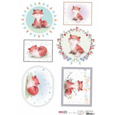 Imagem de Papel para Decoupage OPAPEL 30x45 - Infantil Zoo Raposa I - Opa Criand