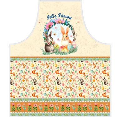 Imagem de Tecido Estampado Páscoa Digital - Avental, Luvas e Jogo Americano de P