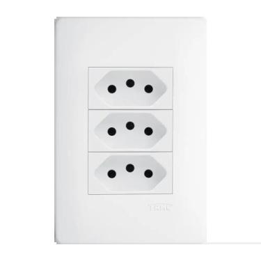 Imagem de Conjunto Tomada Tripla 20a Habitat Branco Fame 3127