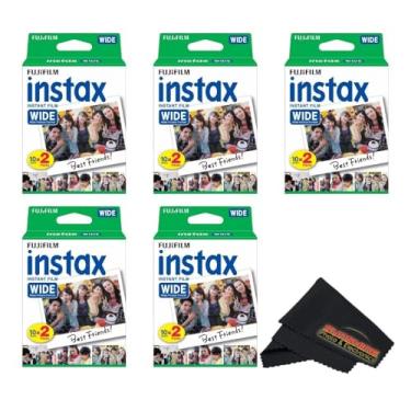 Imagem de Fujifilm Pacote duplo Instax Wide Instant Film com pano de microfibra Sunshine Photo... (pacote com 5 - 100 exposições)