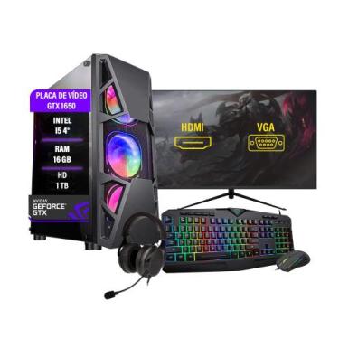 Imagem de Pc Gamer Intel i5 GTX1650 16Gb SSD 240GB HD1Tb  Monitor 27 - THARGON T