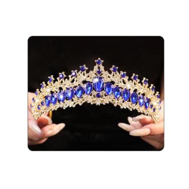 Imagem de Yheahin Tiara de casamento de cristal vintage para mulheres, ouro, prata, strass, coroa de rainha, tiara de princesa, coroa de princesa, acessórios para noivas, aniversário, formatura, fantasia,