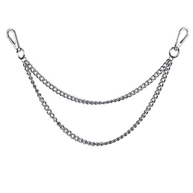 Imagem de Calça punk com corrente de jeans para mulheres, adolescentes e meninas, corrente para calças, corrente de prata, cintos para mulheres, Small, Liga metálica