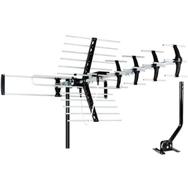 Imagem de [Mais recente 2023] Antena Five Star Outdoor HDTV de até 200 milhas de longo alcance, antena de TV de montagem no sótão ou telhado, antena digital OTA de longo alcance para 4K 1080p VHF UHF com haste de montagem