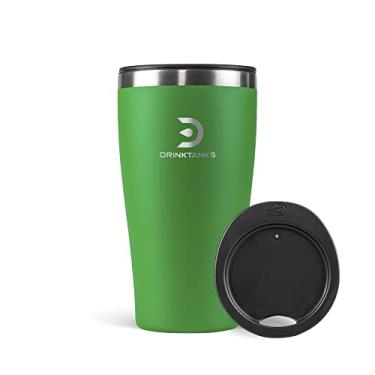 Imagem de DrinkTanks® - Copo de artesanato isolado, copo de aço inoxidável, copo de 473 ml com tampa, copo de aço inoxidável para água, café, cerveja, coquetéis, vinho e kombucha (Kelly)