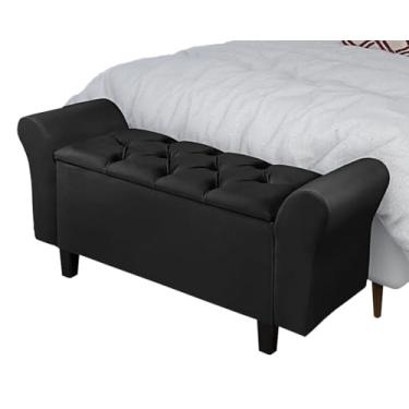 Imagem de Recamier Baú Luxo Divã Moderno Banco 1,30m Lara Organizador Banco Gaveteiro Queen Para Sala E Quarto Premium