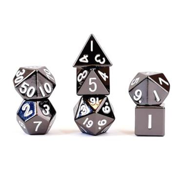 Imagem de FanRoll 16mm Metal Polyhedral DND Dice Set: Sterling Gray, Role Playing Game Dice for Dungeons and Dragons
