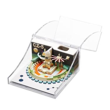 Imagem de Calendário 3D 2025, Star Sailing Time Piece Calendar 2025, 3D Art Memo Pad, DIY Carving Notepad Paper Carving, para casa escritório decoração presente (Star Sailing)