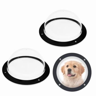 Imagem de FMOACEN 2 peças de janela de cerca para cães, cúpula, visão clara, janela para animais de estimação, 31,5 cm, cúpula transparente para animais de estimação, parquinho, janela