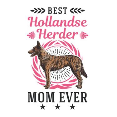 Imagem de Hollandse Herder Notizbuch: Best Hollandse Herder Mom Ever / 6x9 Zoll / 120 karierte Seiten Seiten