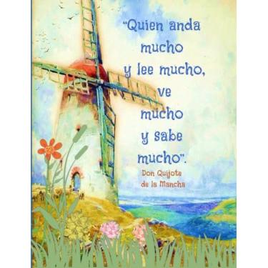 Imagem de Don Quijote Notebook: Awesome Composition Notebook (Spanish Edition), libreta de apuntes con cita de Don Quijote de la Mancha, Miguel de Cervantes, El que anda mucho y lee mucho ..., 120 pages