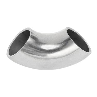 Imagem de Motoforti Tubulação de tubo de escape modificada para carro curva mandril 90 graus 1,9 cm espessura OD 1,0 mm/19GA 19 x 50 x 1,0 mm aço inoxidável 304 tom prateado