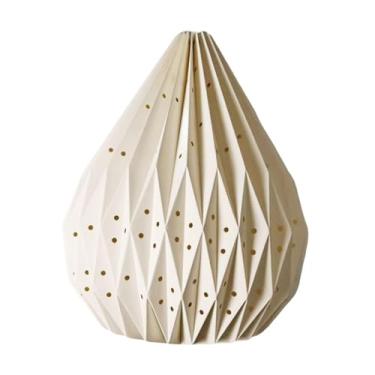 Imagem de Gralara Abajur pendente de lanterna origami abajur dobrável decorativo abajur de teto abajur para sala de estar restaurante, Diâmetro 30cm