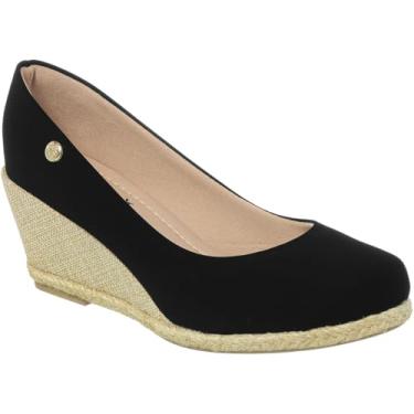 Imagem de Sapato Anabela Corda Salto Baixo Casual (Preto, BR, Adulto, Numérico, 38)