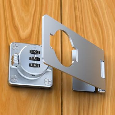 Imagem de Fechaduras de ferrolho de senha de gabinete, fechadura de combinação de porta de armário, trava de ferrolho de senha, trava de combinação de 3 dígitos para portas de armário – Trava de trava de