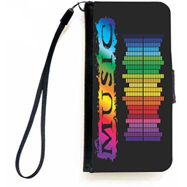 Imagem de Rikki Knight Capa carteira flip Neon Music Equalizadores para iPhone com aba magnética para Apple iPhone 5c
