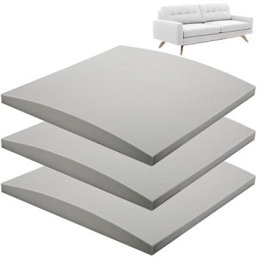Imagem de moonoom Suporte de almofada de sofá de 56 x 56 cm, reparo de flacidez de almofada de sofá cinza, substituição de espuma de alta densidade curvada para cadeira de sofá secional com flacidez de móveis