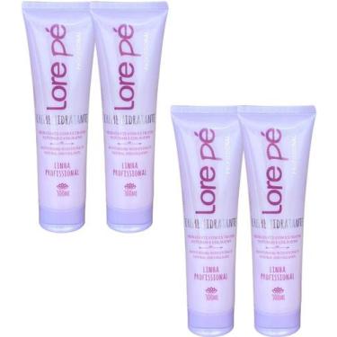 Imagem de CREME HIDRATANTE EXTRATOS NATURAIS E COLAGENO  300ml LORE PÉ - KIT 4un