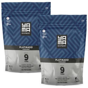 Imagem de Kit 2 Pó Descolorante Platinado Profissional 9 Tons Efeito Rápido Yama Refil 300g