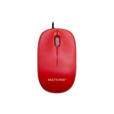 Imagem de Mouse C Fio Mid 1200DPI USB CB 120CM 3 Botões Vermelho MO292 - Multila