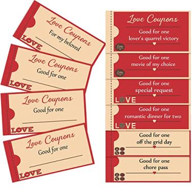 Imagem de 30 peças de cupons de amor para ele ou ela, vale-presente romântico de amor dos namorados, cupom, presente de aniversário de casal para marido, esposa, namorado, namorada, Natal, Dia dos Namorados, aniversário