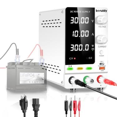 Imagem de boruidy Fonte De Alimentação Dc Variável 30V 10A, 300W Codificador Ajustável 1V~24V Lifepo4 Íon De Lítio Etc. Carregador De Bateria Regulado Fonte De Alimentação De Bancada De Laboratório Interrupto