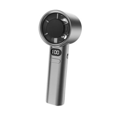 Imagem de IEUDNS Fã de mão de mão fã pessoal Mini 120 velocidades de aceleração ajustável portátil para camping viajando férias ao ar livre, Cinza