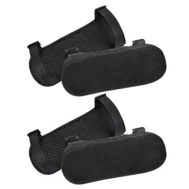 Imagem de PATIKIL Almofadas de braço para cadeira de escritório, 4 pares, capas de braço para cadeira de escritório, almofadas macias de espuma de memória, algodão, lavável, para mesa, computador, jogos,