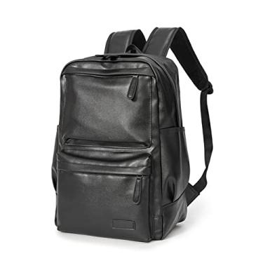 Imagem de Mochila de grande capacidade para homens Mochila estilo fashion Mochila masculina de couro macio Mochila para laptop casual Bolsa de viagem masculina