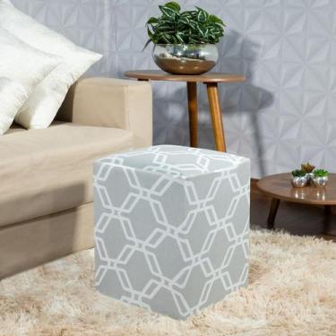 Imagem de Kit Capa de Puff Quadrado Plus 40x40cm 2 Unidades Malha Geo - Charme d