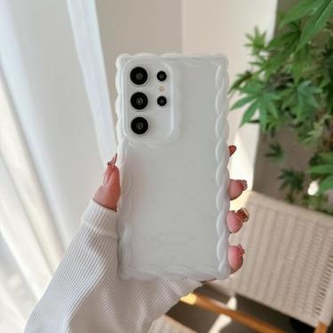 Imagem de HPQWN Capa de celular com bordas onduladas e curvas para Samsung Galaxy A13 (para Samsung Galaxy A13/transparente)