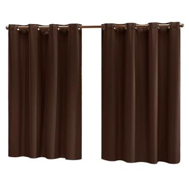 Imagem de Cortina Blackout PVC (Plástico) Decorativa Corta Luz 100% 2,00M x 1,30M de Janela com Ilhós (TABACO)