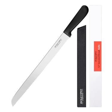 Imagem de (Bread Knife 30cm ) - BOLEX 30cm Serrated Bread Knife Stainless Steel Wide Wavy Edge Knife Cake Slicer Multi-Purpose Kitchen Knife with Ergonomic Handle, Ultra Sharp Baker's Knife for Cutting Crusty Breads,Cake,Bagel