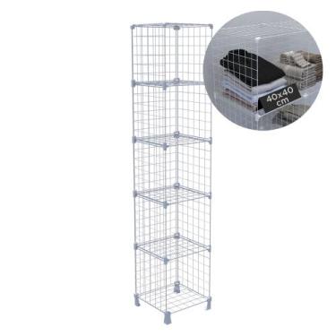 Imagem de Estante de Aço Organizadora Multiuso 5 Nichos 40x40 para Roupas Livros