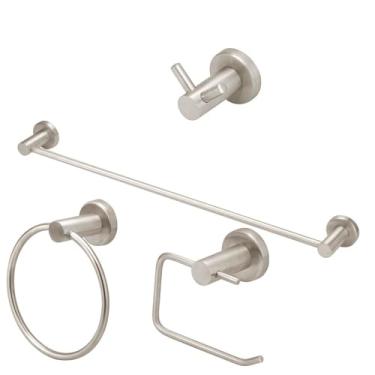 Imagem de Kit Acessórios Banheiro Inox Escovado 4 Peças Completo