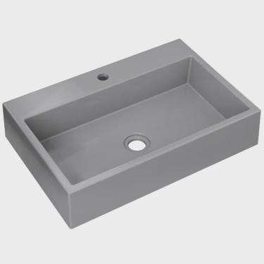 Imagem de Cuba de Apoio Retangular Para Banheiro Lavabo Florenza C01 RT55W Cinza - Lyam