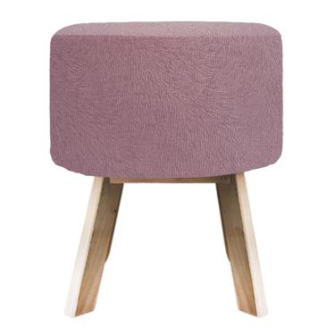 Imagem de Puff Banqueta Redonda Retrô Suede - Rosê