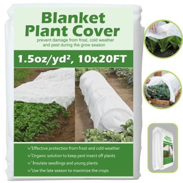 Imagem de Valibe Coberturas de plantas Proteção contra congelamento 3 m x 6 m Cobertura de fileira flutuante 42,5 g/m ² Cobertura de plantas de tecido de jardim para proteção de geadas de inverno/sol (3 pés x