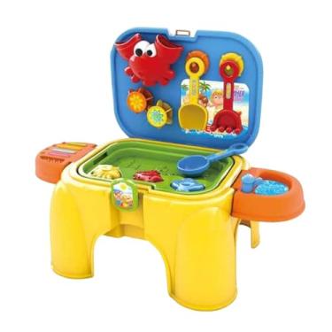 Imagem de YIJU Beach Sandpit Toys Sand Hight Haple Decorativo Adorável portátil Funny Play Stool Cadeira de areia infantil para parques de verão de verão meninos