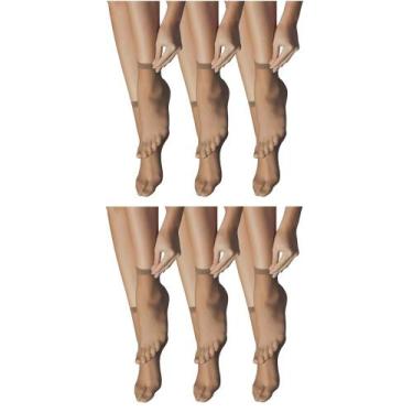 Imagem de Kit com 6 Meias Soquete Fio 15 Selene 9870.001, Preto, UNICO