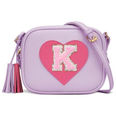 Imagem de KKXIU 2 3 4 5 6 7 8 9 10 anos de idade menina bolsa de presente infantil bolsa transversal com borla, Roxa