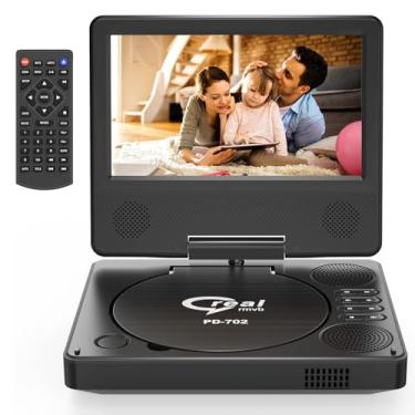 Imagem de PJGCWB Leitor De Dvd Portátil De 9,5" Para Crianças E Carro, Tela Hd Giratória De 7,5" Com Bateria Integrada De 4 A 6 Horas, Suporte Para Sincronização De Tela Com Tv, Suporte Para Cartão Sd/Usb/Vár